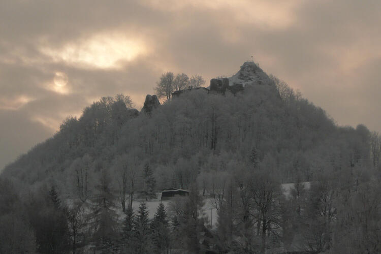 Hrad Tolštejn v zimě